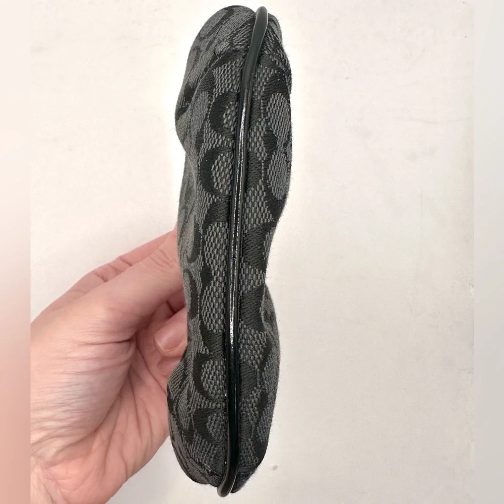 Coach Coin Purse Pouch Kisslock Black Signature Jacquard‎ Monogram C Silver Mini - Picture 3 of 7